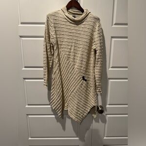 Habitat Textured Tunic Cotton Beige Tunic Sweater handkerchief hem Size Medium